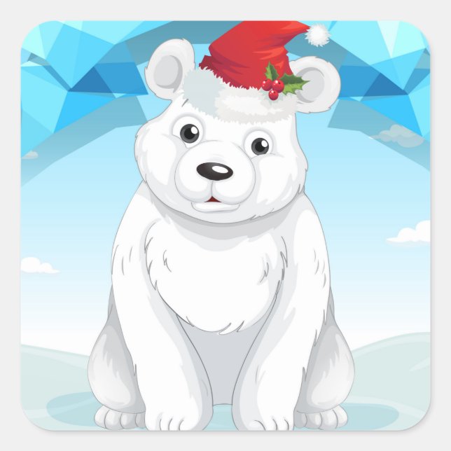 Pegatinas de Navidad - Oso Polar (Anverso)
