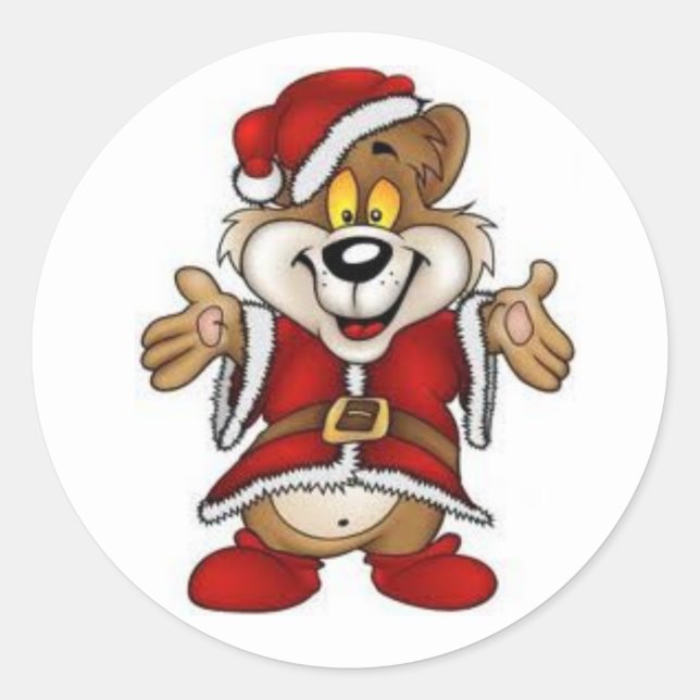 Pegatinas de Navidad/Oso Santa (Anverso)
