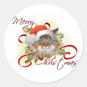 Pegatinas de Navidad para el gato Maine Coon