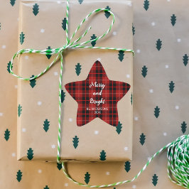 Pegatinas de Navidad personalizadas estrella roja