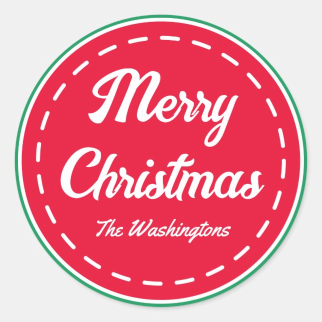 Pegatinas de Navidad Retro Merry (Anverso)