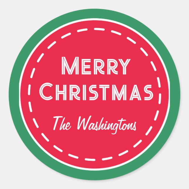 Pegatinas de Navidad retro Personalizado (Anverso)