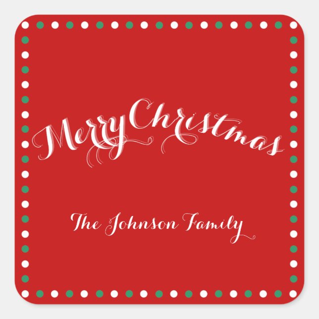 Pegatinas de Navidad Rojas, Blancas Y De La Plaza  (Anverso)