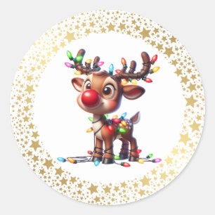 Pegatinas de Navidad-Rudolph