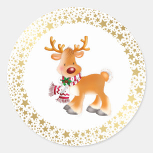 Pegatinas de Navidad-Rudolph