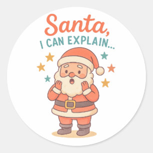 Pegatinas de Navidad Santa Puedo Explicar   Divert