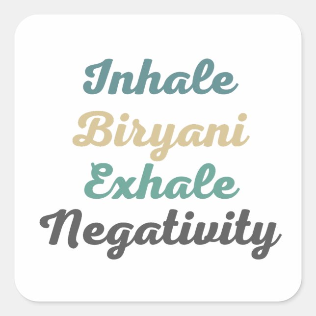 Pegatinas de Negatividad Exhale de Inhale Biryani (Anverso)