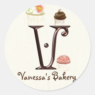 Pegatinas de negocios con logotipo de pastel de mo