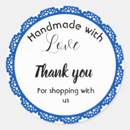 Pegatinas de negocios de diseño de la frontera azu