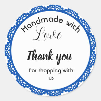 Pegatinas de negocios de diseño de la frontera azu