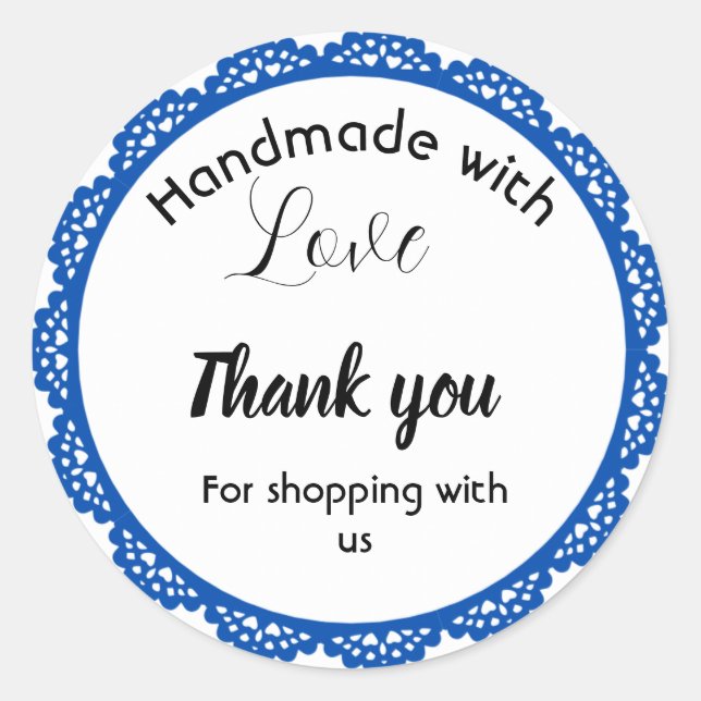 Pegatinas de negocios de diseño de la frontera azu (Anverso)