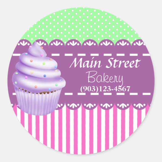 Pegatinas de negocios de panadería personalizado (Anverso)