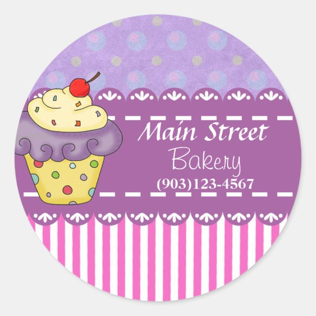 Pegatinas de negocios de panadería personalizado (Anverso)