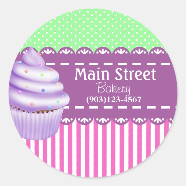 Pegatinas de negocios de panadería personalizado (Anverso)