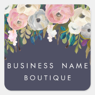 Pegatinas de negocios de Personalizable floral pin