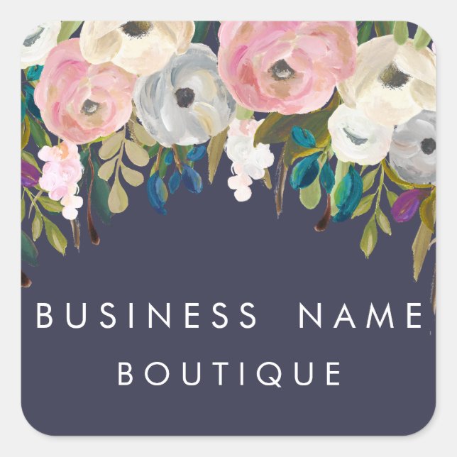 Pegatinas de negocios de Personalizable floral pin (Anverso)