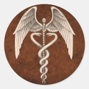 Pegatinas de negocios del símbolo médico de Cadu