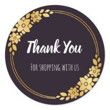 Pegatinas de negocios en negro y oro