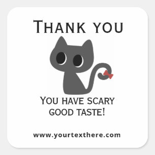 Pegatinas de negocios, gracias con gato negro