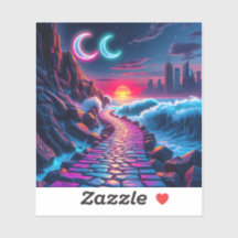 Pegatinas de Neon City Skyline Pathway