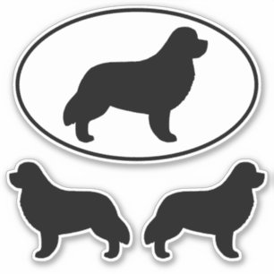Pegatinas de Newfoundland Dog Silhouettes Newf Vin