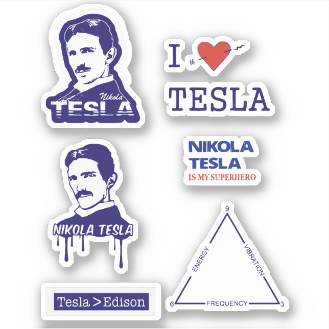 PEGATINAS de NIKOLA TESLA (Anverso)