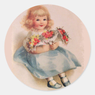 Pegatinas de Niña con Flores