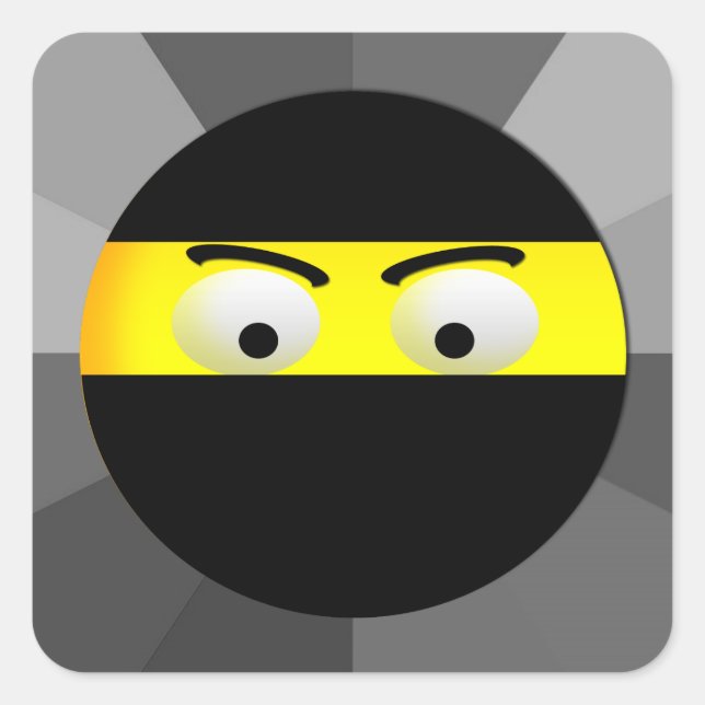 Pegatinas de Ninja Emoji Square (Anverso)