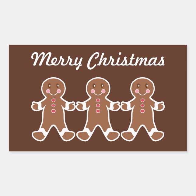 Pegatinas de niños de pan de jengibre de Navidad (Anverso)