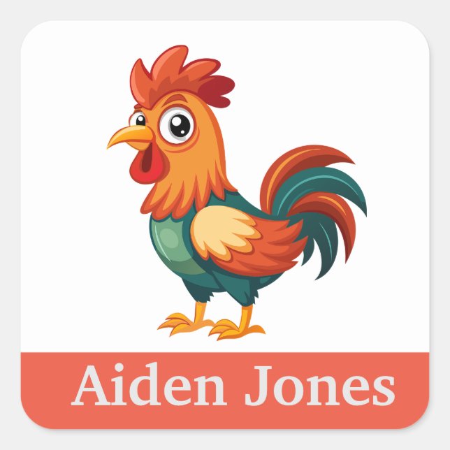 Pegatinas de niños personalizados coloridos (Anverso)