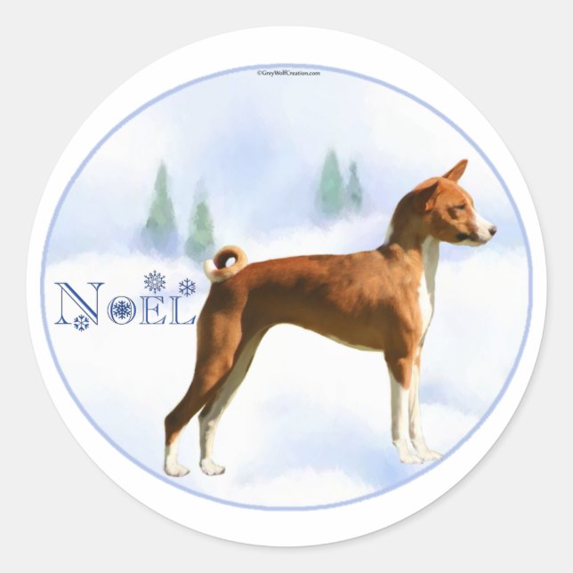 Pegatinas de Noel Basenji (Anverso)