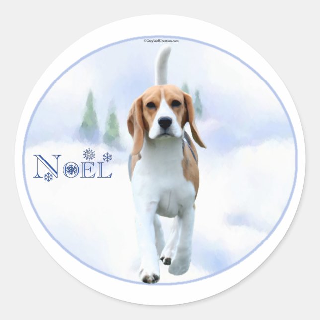 Pegatinas de Noel Beagle (Anverso)