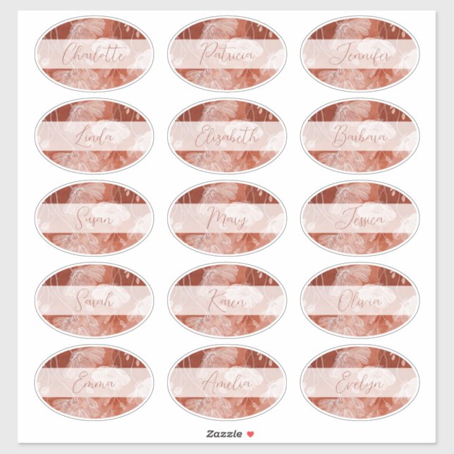 Pegatinas de nombre de invitado de terracota Fall  (Hoja)