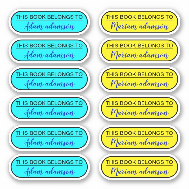 Pegatinas de nombre moderno personalizado (Este Li (Anverso)