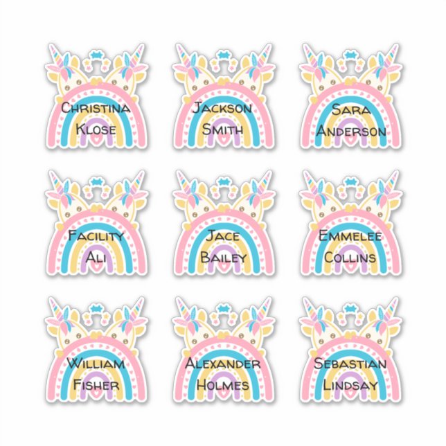 Pegatinas de nombre múltiple con Personalizado de  (Anverso)