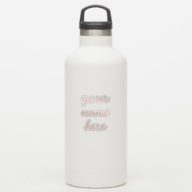 Pegatinas de nombre personalizado en rosa con letr (Botella de agua)