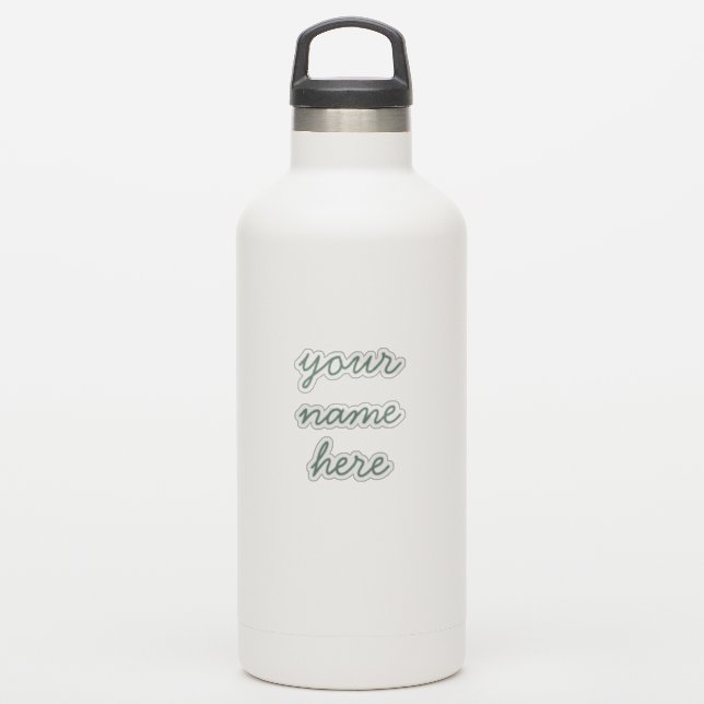Pegatinas de nombre simple minimalista personaliza (Botella de agua)