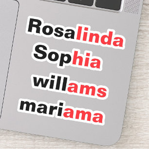 Pegatinas de nombre transparentes impermeables de 