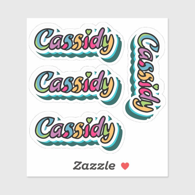 Pegatinas de nombres de Cassidy (Hoja)