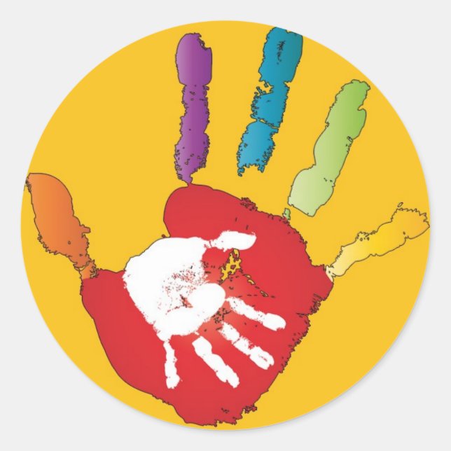 Pegatinas de nombres de cuidado infantil de mano (Anverso)