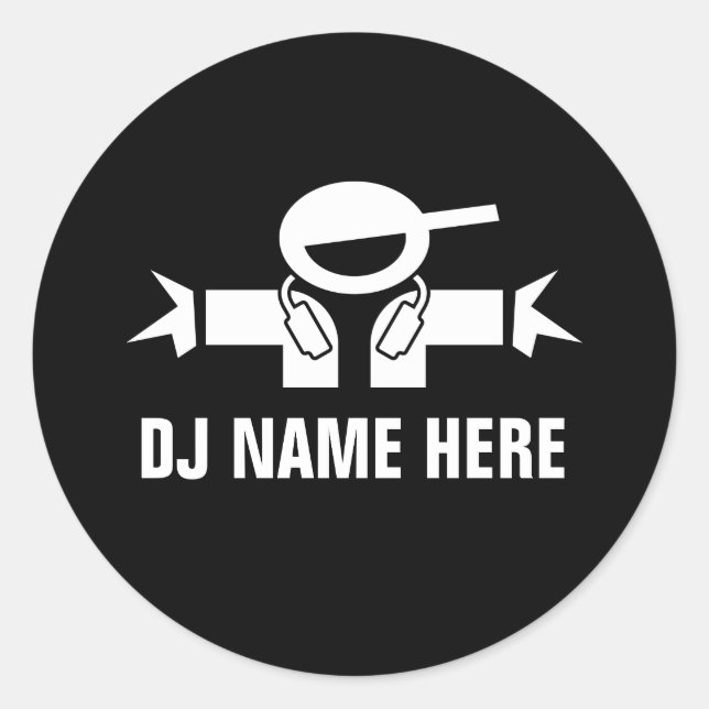 Pegatinas de nombres de DJ para música DJ Disk Joc (Anverso)