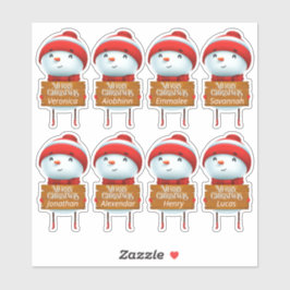 Pegatinas de nombres de vacaciones de invierno