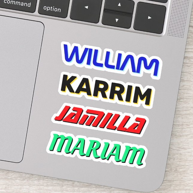 Pegatinas de nombres personalizadas (Nombres de vi (die cut name stickers)