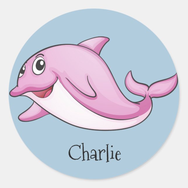 Pegatinas de nombres personalizados de delfines de (Anverso)