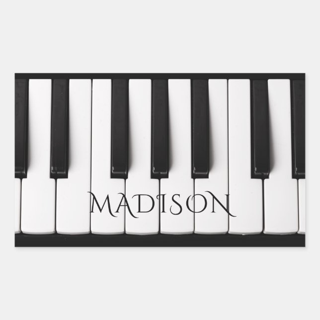 Pegatinas de nombres personalizados de Piano Keys (Anverso)