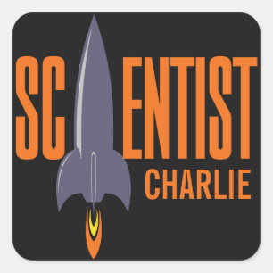 Pegatinas de nombres personalizados de Rocket Scie