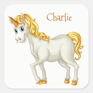 pegatinas de nombres personalizados de Unicorn