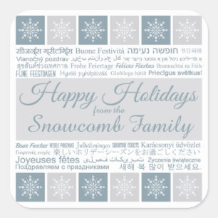 Pegatinas de nombres personalizados "Happy Holiday