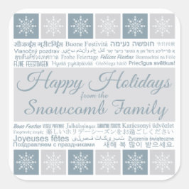 Pegatinas de nombres personalizados "Happy Holiday