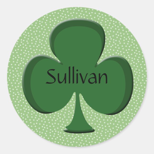Pegatinas de nombres Sullivan Shamrock (Anverso)